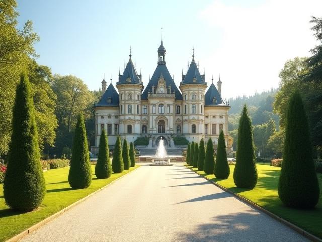 Exkluzív kastély esküvői rendezvényre előkészített parkkal