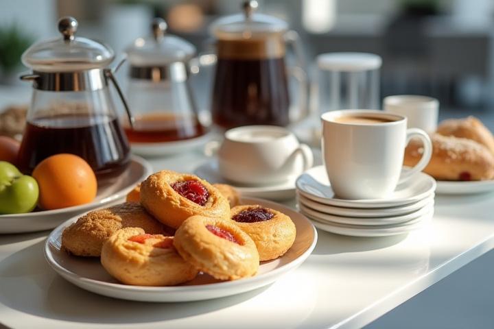 Professzionális catering kínálat kávészünethez egy konferencián