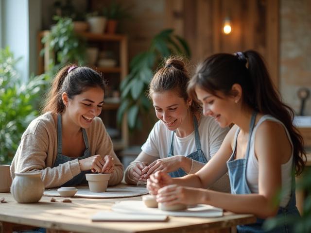 Agyaggal dolgozó emberek kreatív workshopon, inspiráló környezetben.