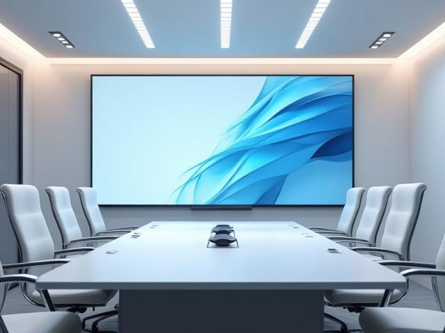 Modern technológiával felszerelt tárgyaló projektorral és videokonferencia lehetőséggel