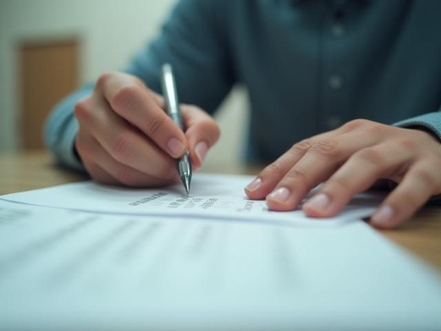 Egy diák ír egy vizsgán, csendes, koncentrált környezetben